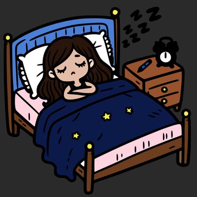 girl sleeping in bed