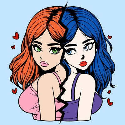 realistic girl split