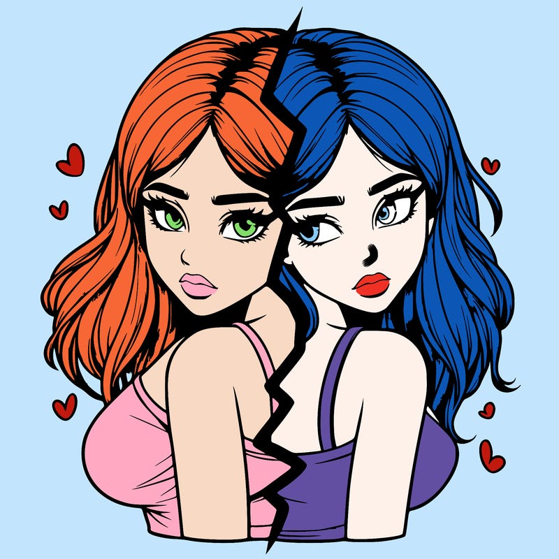 realistic girl split