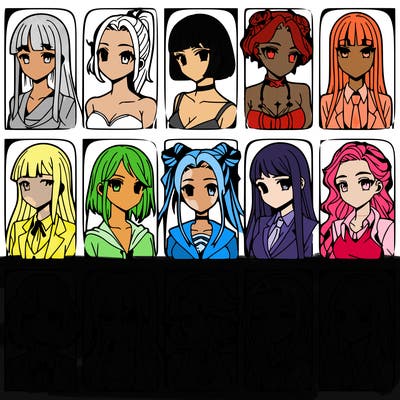 girls that look diffrent anime