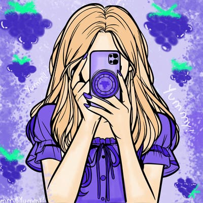 a realistic girl holding her phone taking pictures