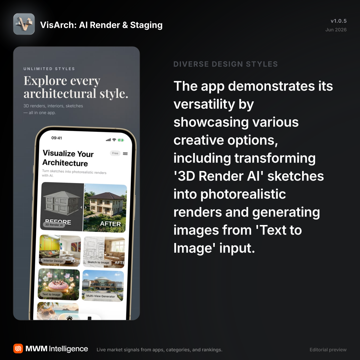 VisArch: AI Render & Staging - Graphics & Design App | MWM