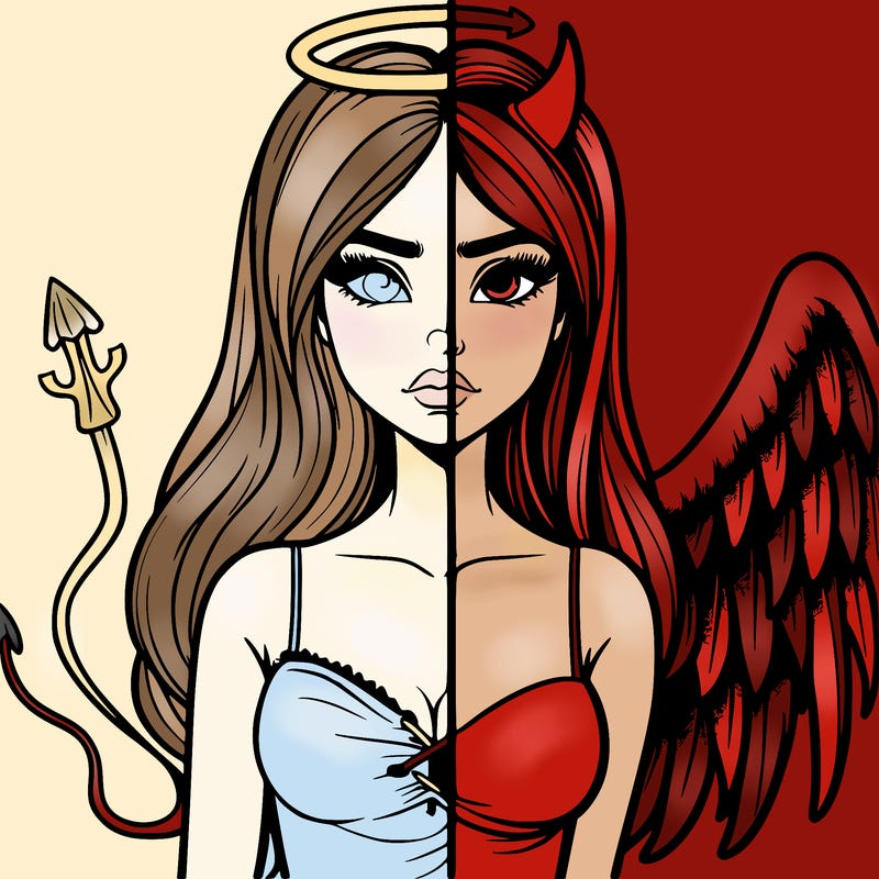 devil vs angel realistic girl