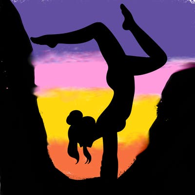 a woman doing a handstand