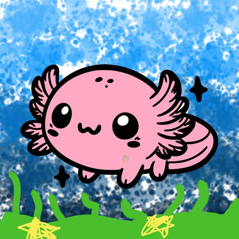 cute easy baby axolotl
