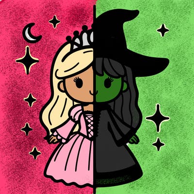 split princess and witch