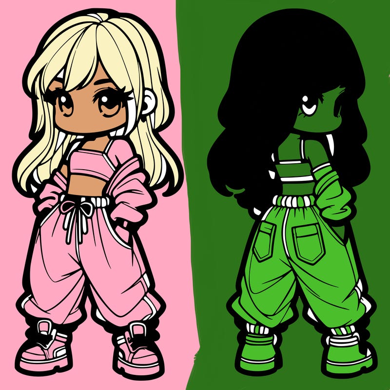 girl in crop top and baggy pants