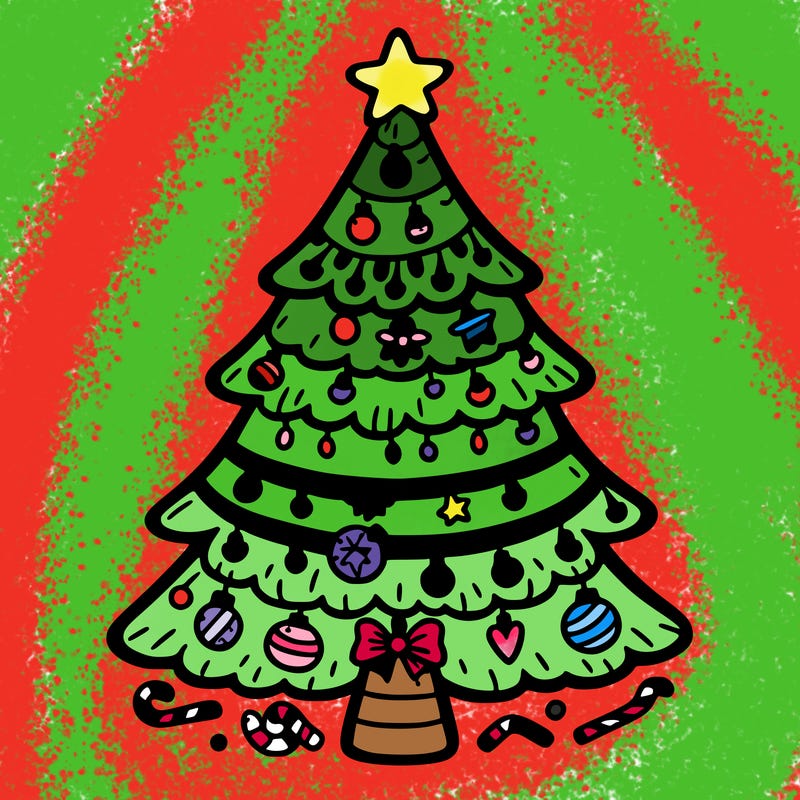 christmas tree with lots of details