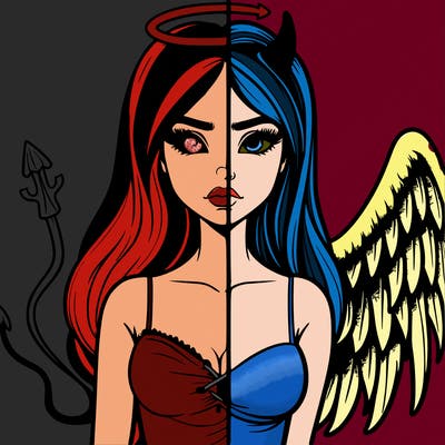 devil vs angel realistic girl