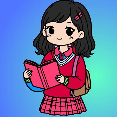 a girl with a notebook