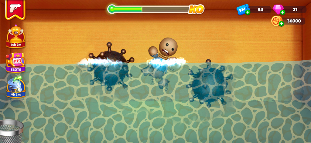 Kick the Buddy: Second Kick - 킥 더 버디: 세컨드 킥에서 물속의 기뢰와 상호 작용하는 버디 캐릭터