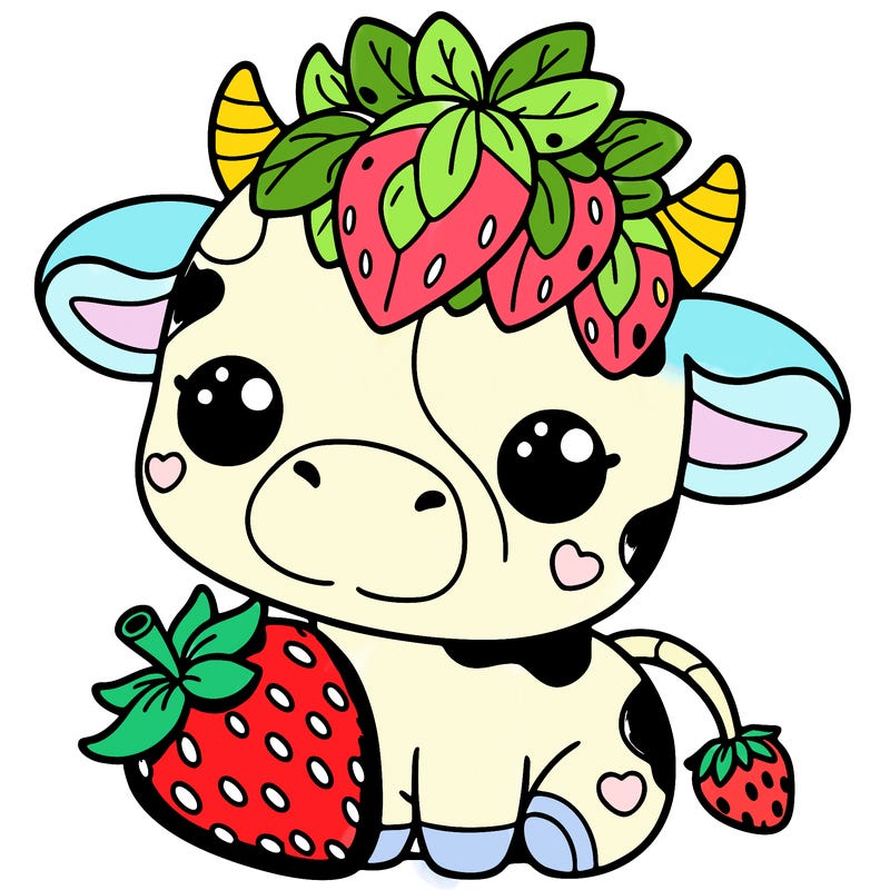 cute strawberry cow