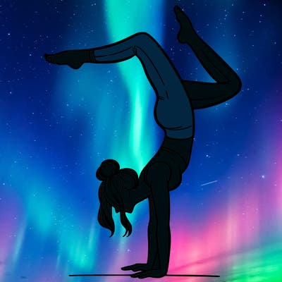 a woman doing a handstand