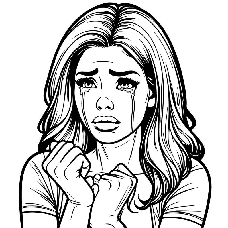 realistic women crying