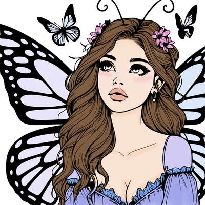 butterfly fairy realistic girl
