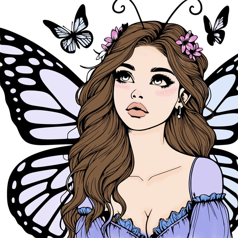 butterfly fairy realistic girl