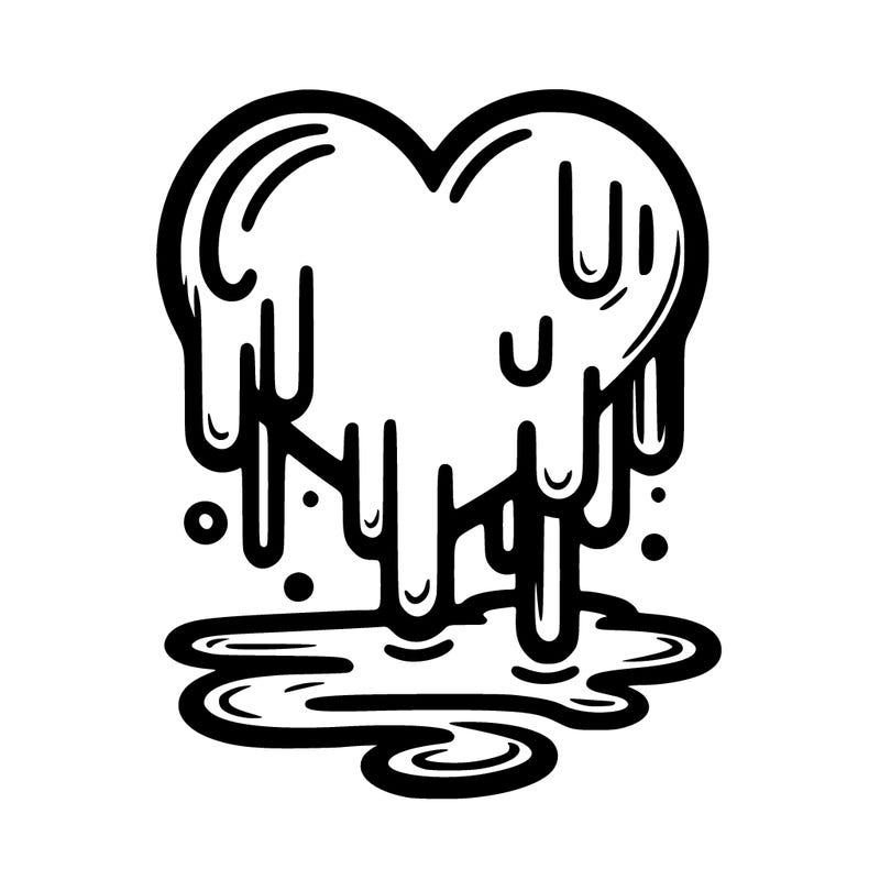 paint dripping from a heart