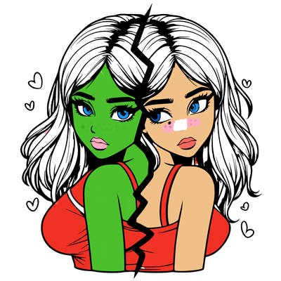 realistic girl split