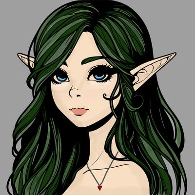 elf girl realistic dark fantasy