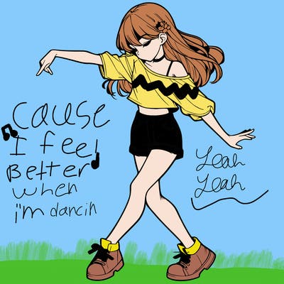 realistic girl danceing