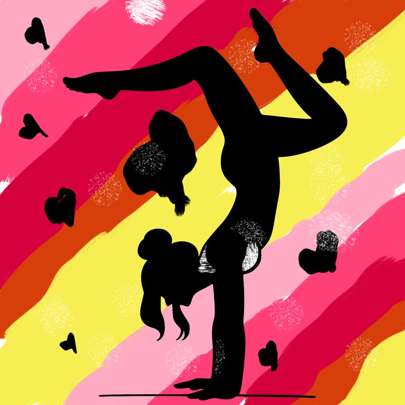 a woman doing a handstand