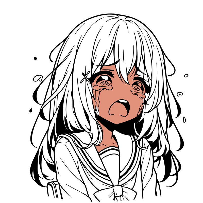 anime a girl crying