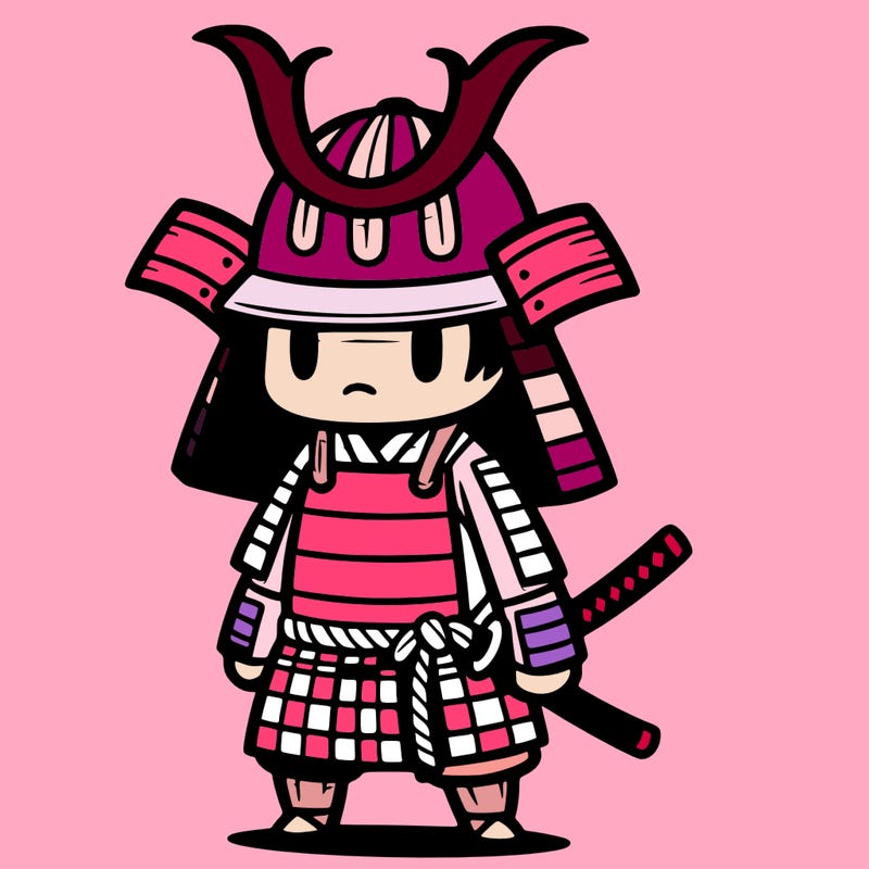 samurai in simple japanese armor