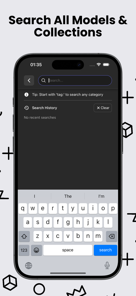 Mobile search interface for finding 3D printing models and STL collections across multiple platforms