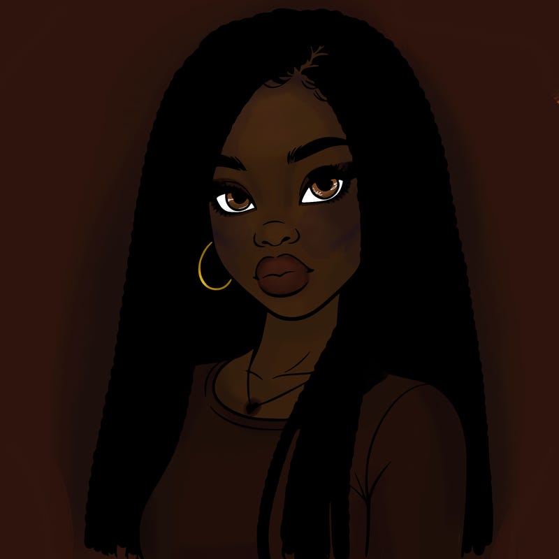 a realistic black girl with braids