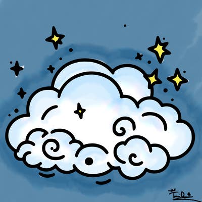 pink starry cloud sky