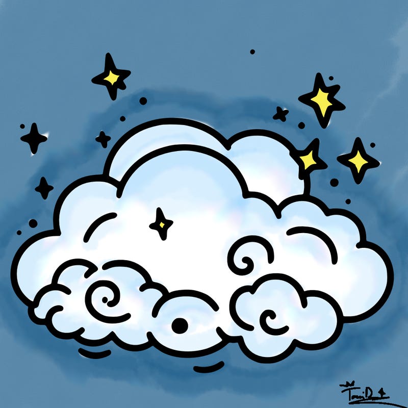 pink starry cloud sky