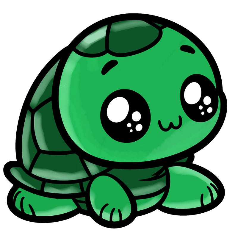 cute little animated turtle
