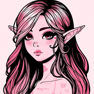 elf girl realistic dark fantasy