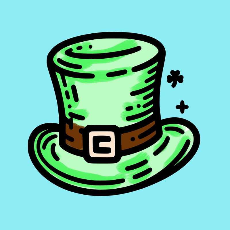 st patrick hat with thin lines