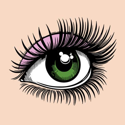 realistic eye long eylashes