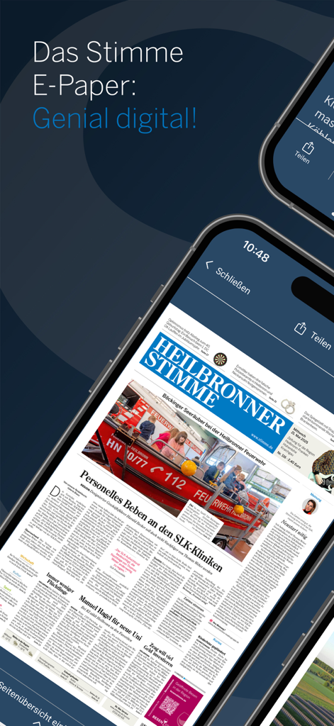 Heilbronner Stimme digital newspaper displayed on a smartphone screen
