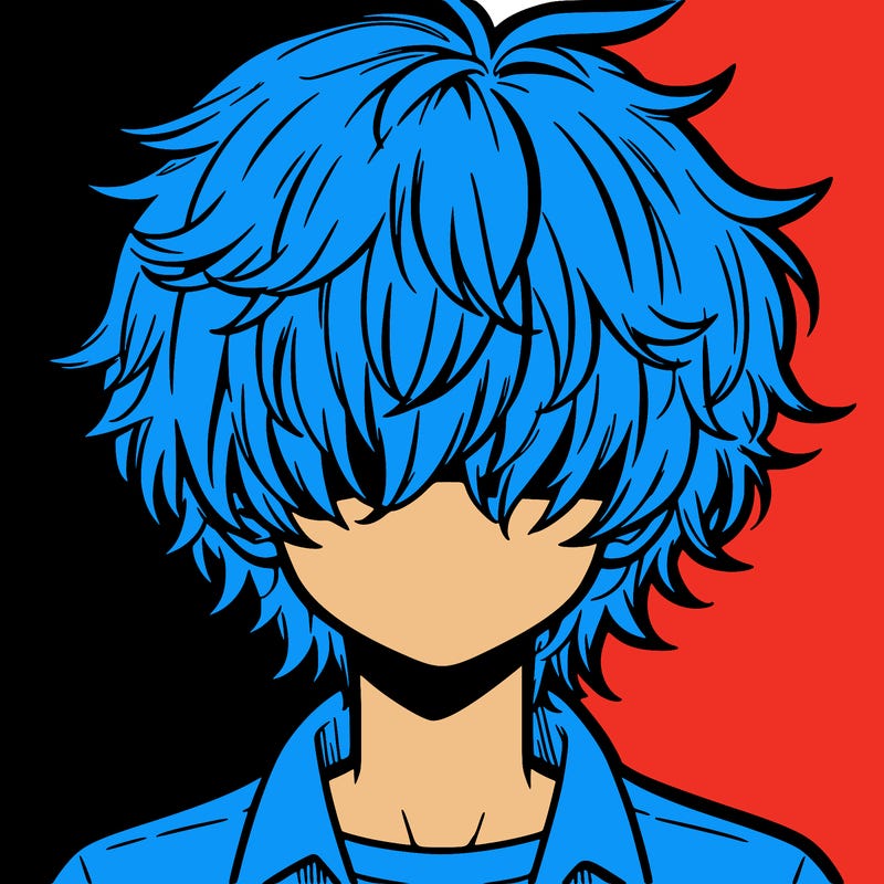 manga boy fluffy hair covering his eyes