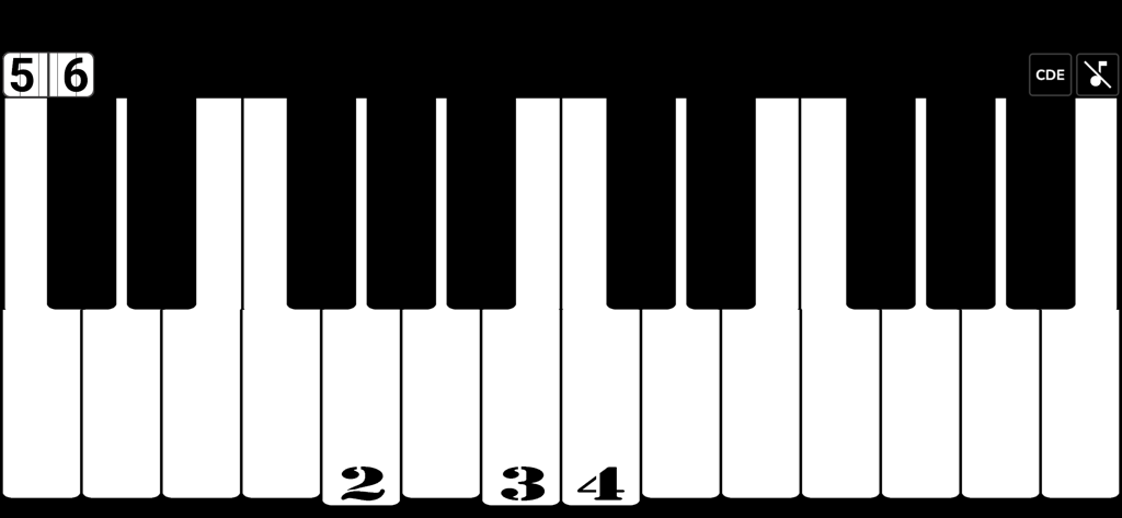 Piano Composer - Music Maker - Um teclado digital minimalista com teclas numeradas no aplicativo Compositor de Piano - Criador de Música.