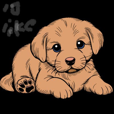 a cute realistic puppy