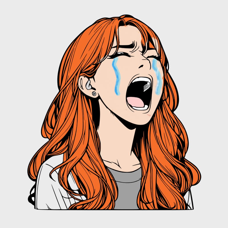 screaming realistic, girl