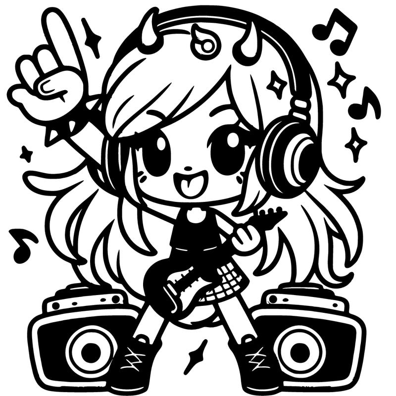 rock music girl 🤘