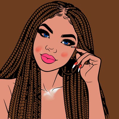 beautiful woman with box braids