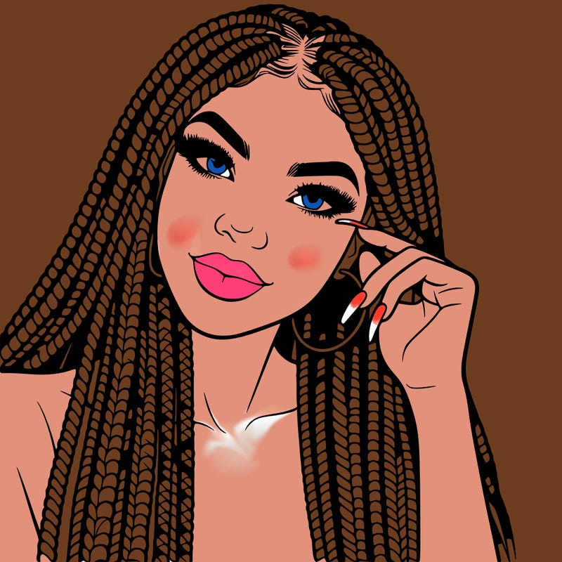 beautiful woman with box braids