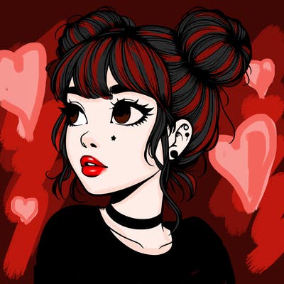 realistic girl with spacebuns