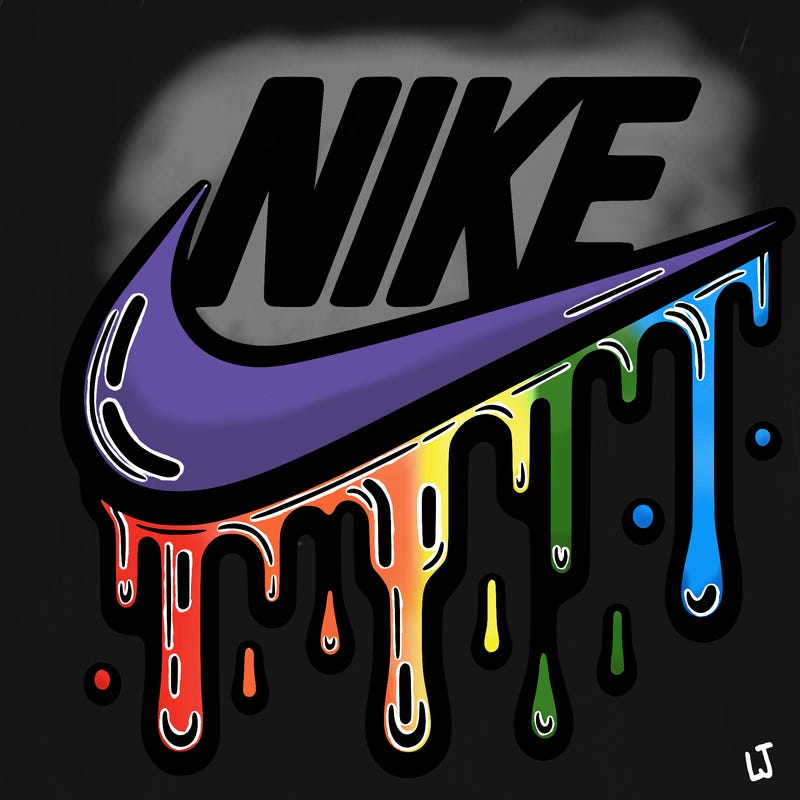 dripping nike logo
