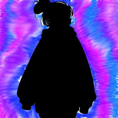 realistic girl with a oversized sweatshirt on and a bun