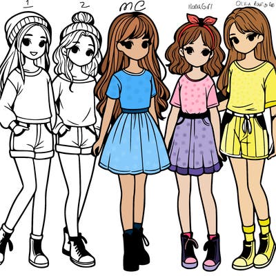 a group of five girls