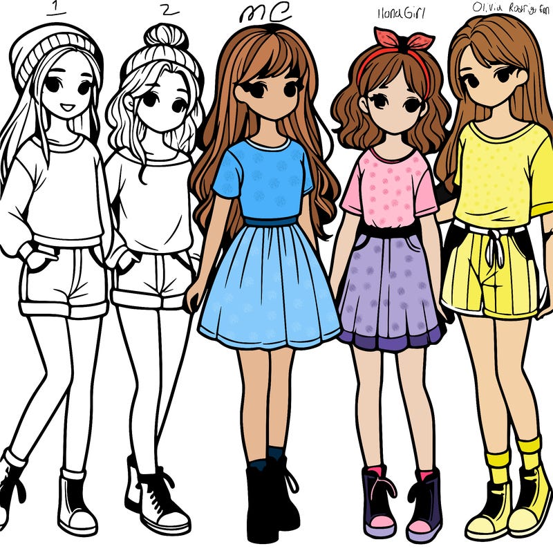 a group of five girls