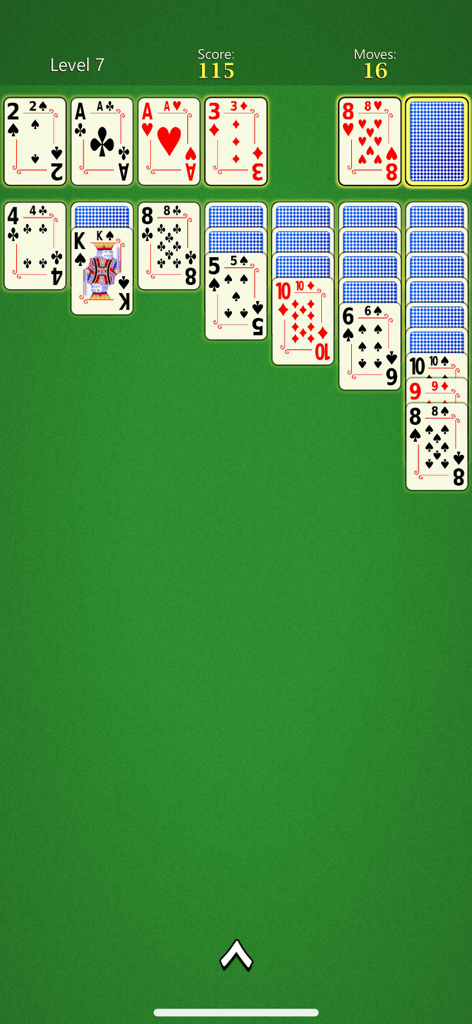 Solitaire Mobile - Solitaire Mobile gameplay screen with large easy to read cards on a classic green background