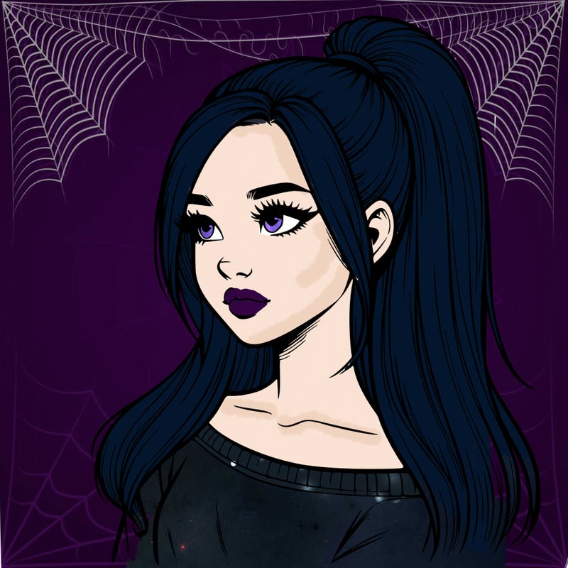 realistic girl with a high ponytail